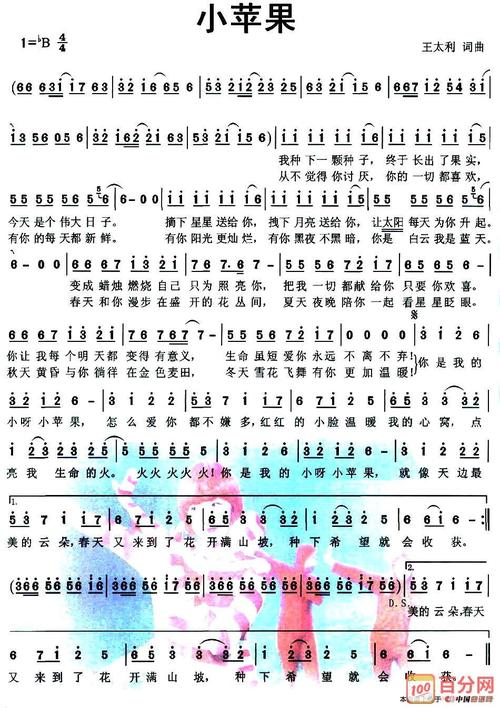 筷子兄弟小苹果乐谱及歌词