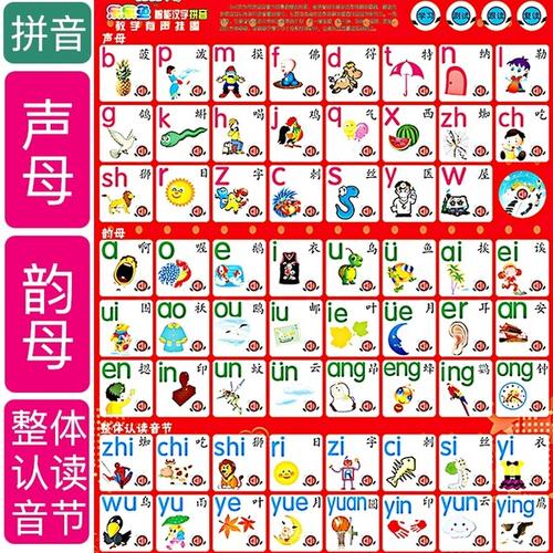 购客儿童早教有声挂图汉语拼音拼读训练声母韵母字母表墙贴学习神器