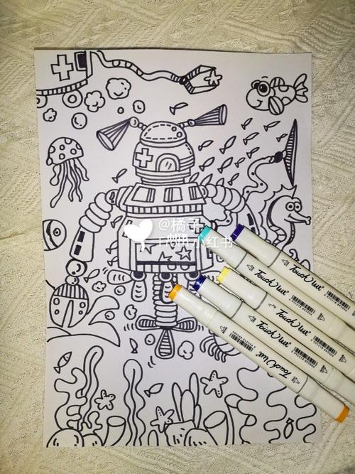 原创科幻画《海底医生》线描稿和颜色_科幻画_文化