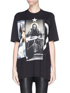 正品代购现货 givenchy 纪梵希圣母小鹿鲨鱼牙齿拼接印花t 男款