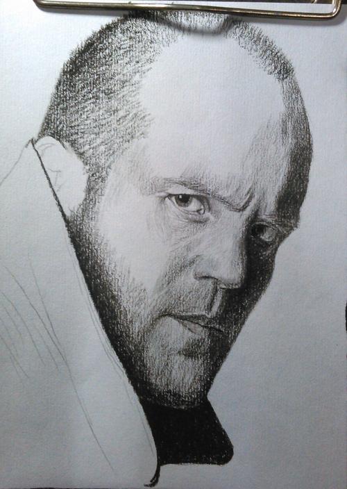 杰森·斯坦森 炭笔肖像|纯艺术|素描|曙光的画 - 原创