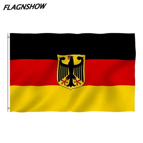 90*150cm德国老鹰旗germany flag 黑红黄横长条国旗带铜扣旗帜
