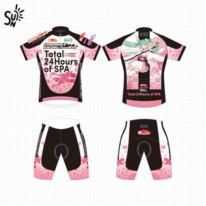 新款初音骑行服定制cosplay岛风动漫车衣短套miku cycling jersey