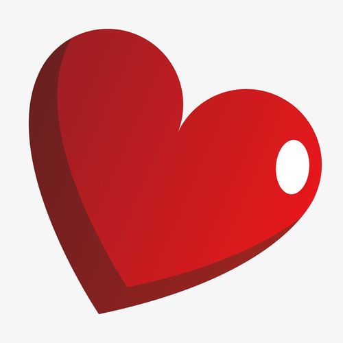 红色卡通爱心图案