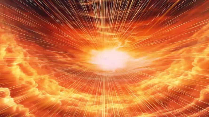 超赞彩云之上金光放射大屏背景