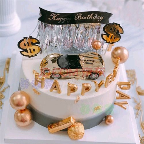 网红跑车汽车生日蛋糕甲壳虫布加迪宾利保时捷法拉利兰博基尼卡宴