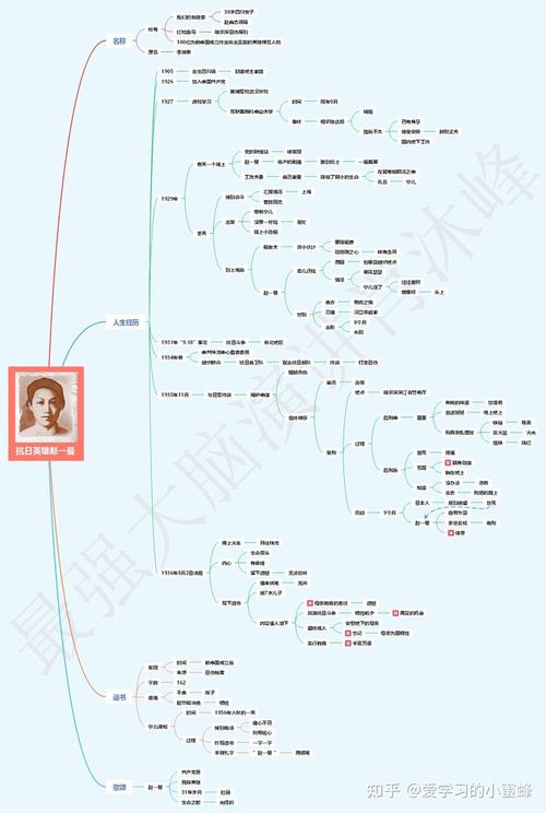《抗日英雄赵一曼》思维导图