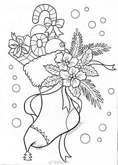 一组漂亮的圣诞节黑白线描画,马住画进手帐~#小清新插画##每天画画