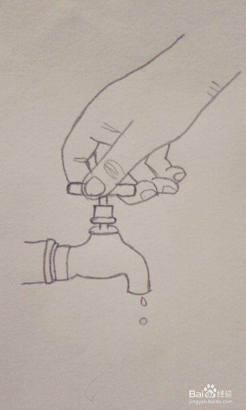 把水龙头关紧的样子怎么画