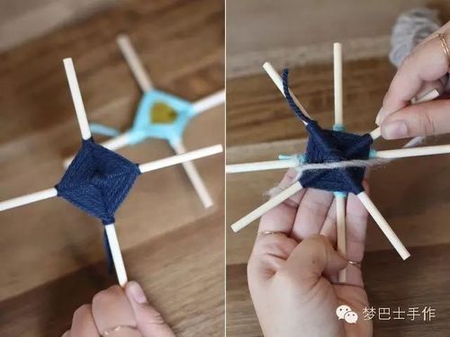 他用木棍搭个十字,然后缠上毛线,竟美成了这样(附教程)