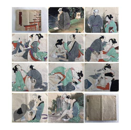 【宝屋】肉笔春画「妖狐美人の说话」 绢本10枚★春宫