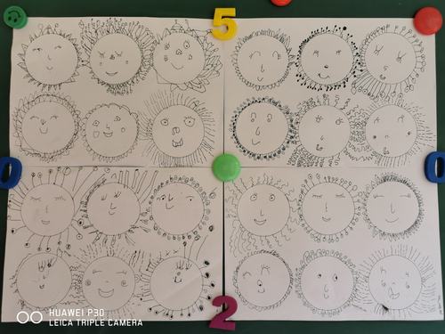 线条画——《快乐的太阳一家》