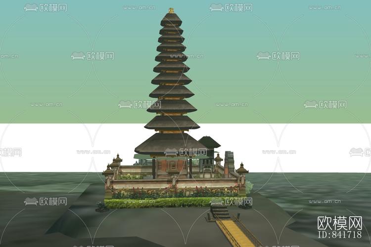 中式古建高塔免费su模型