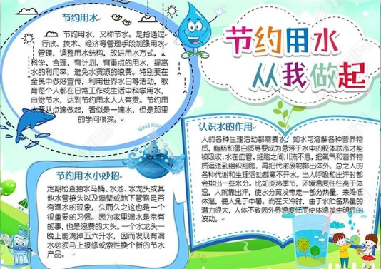 保护地球爱护水资源手抄报 保护水资源手抄报