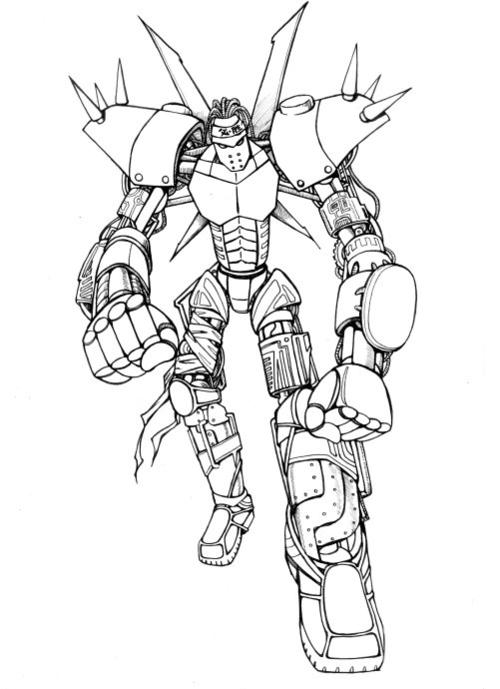 以前钢笔画的机器人