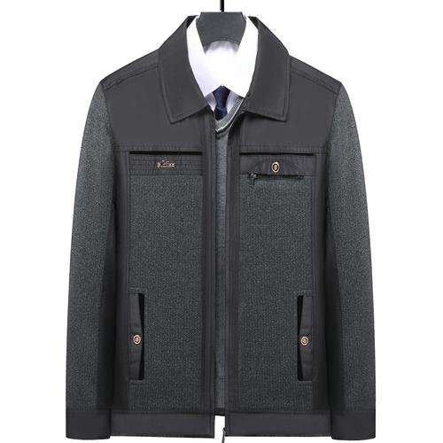 中老年男装秋装爸爸装外套秋冬季中年人夹克衫加绒加厚款爷爷上衣