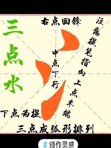 楷书三点水_楷书_沙陂初中自由行热门攻略_毛笔字_兴趣爱好_书法