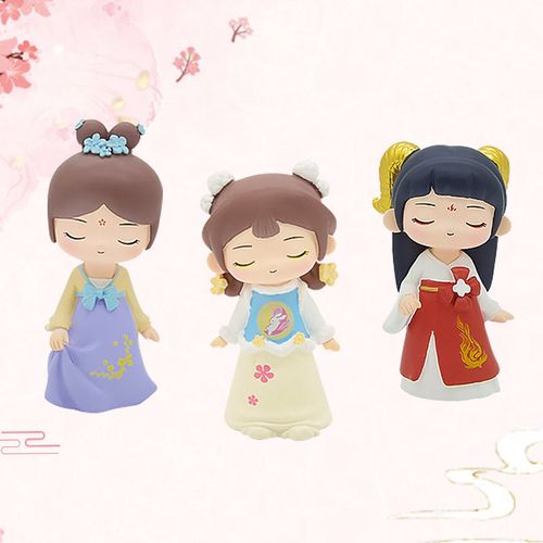 电脑办公室桌面卡通装饰女士女生可爱的盲盒汉服玩偶