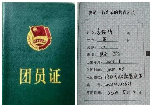 团员证填写模板也发给大家哦!