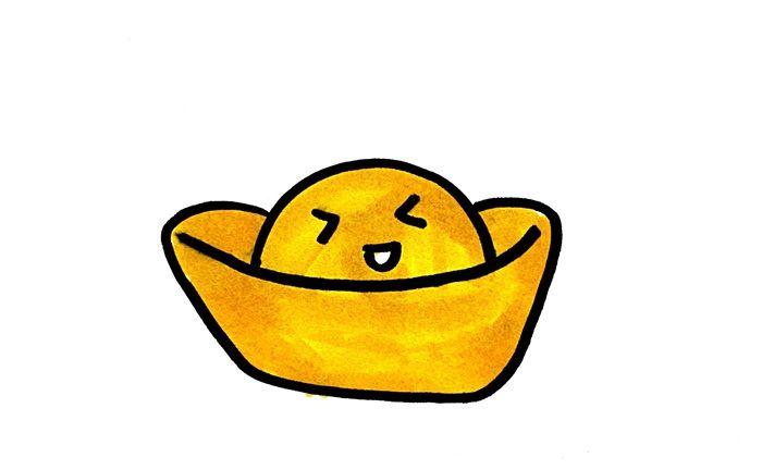 金元宝简笔画卡通金元宝的简易画法