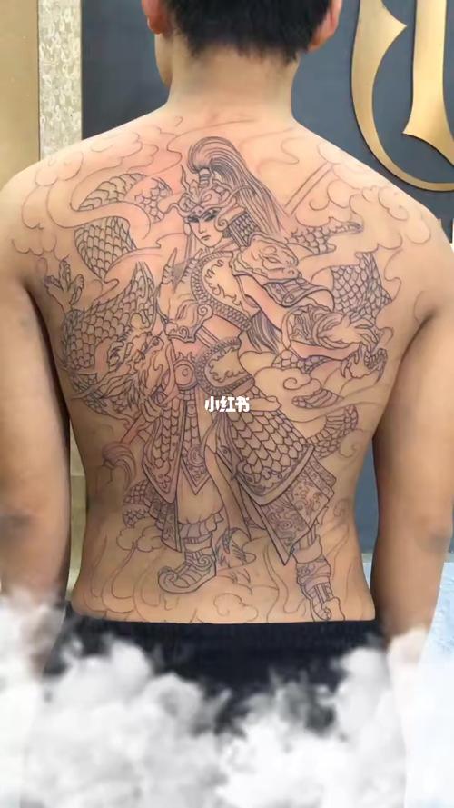 赵子龙纹身,满背,线条