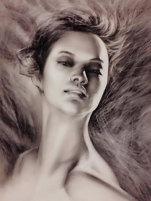 怎样用炭精条画出素描而不是照片