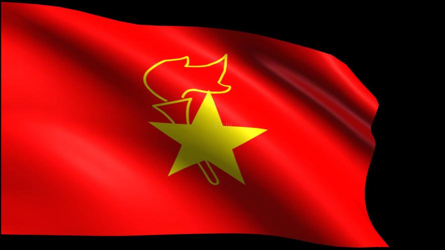 原创带通道中国少年先锋队队旗飘扬1_1920x1080_高清视频素材下载