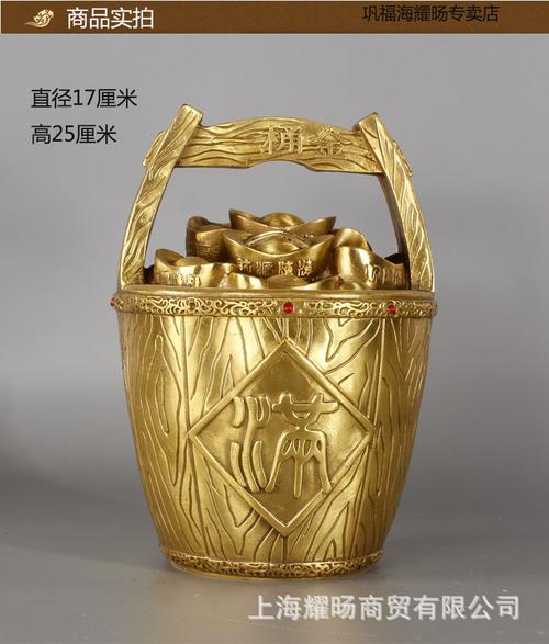 一件起批 黄铜一桶金家居装饰品摆件 工艺品一桶金存钱罐摆件礼品
