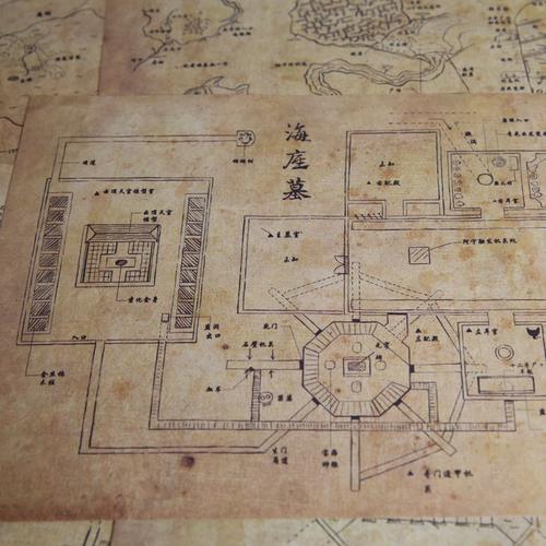 盗墓笔记地图盗笔创意宣传海报画册12张牛皮纸材质云顶天宫海底墓