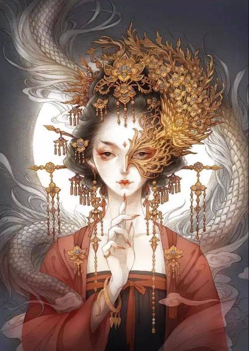 她一直都在为小说绘制插画 而其中最火的便是这张 《半面妆》封面图