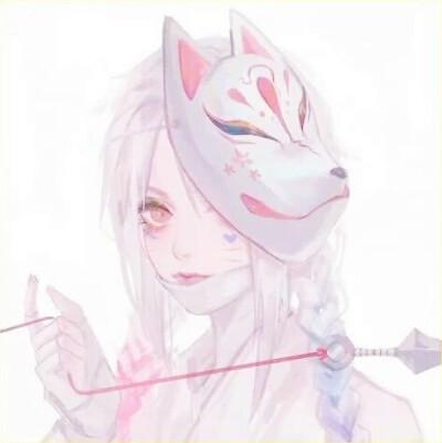 情侣头像狐狸面具一男一女