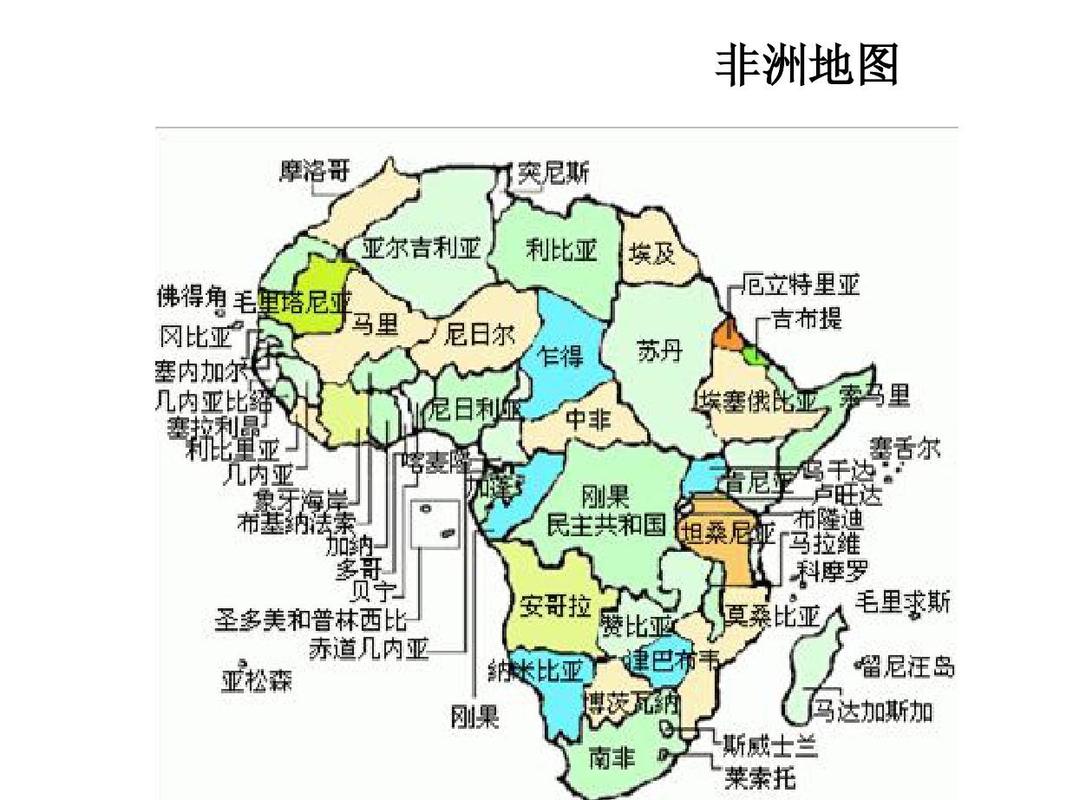 非洲地图展示卡ppt