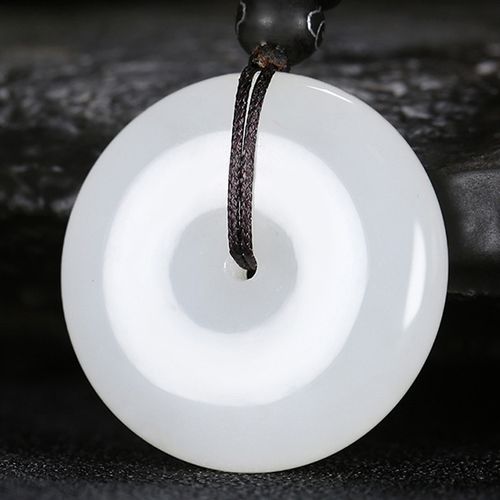 羊脂玉 寓意【玉圆满】和田玉羊脂白玉挂件 平安扣 13