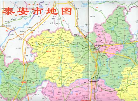 我画黑框地方为大汶口镇  与皇帝行宫相关的村庄  在泰安市南,大汶口