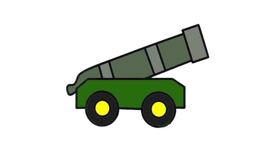 大炮简笔画怎么画