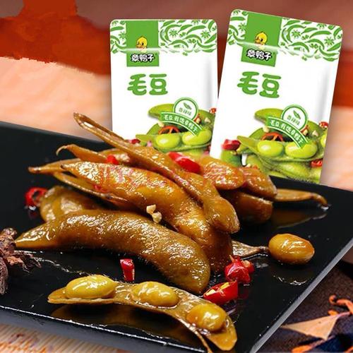 章鸭子卤味素食毛豆藕片海带片麻辣休闲零食湖南特产毛豆40包划算价