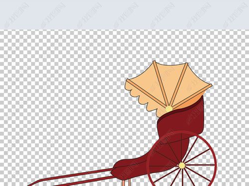 黄包车插图卡通民国交通工具简笔画漫画免扣png素材