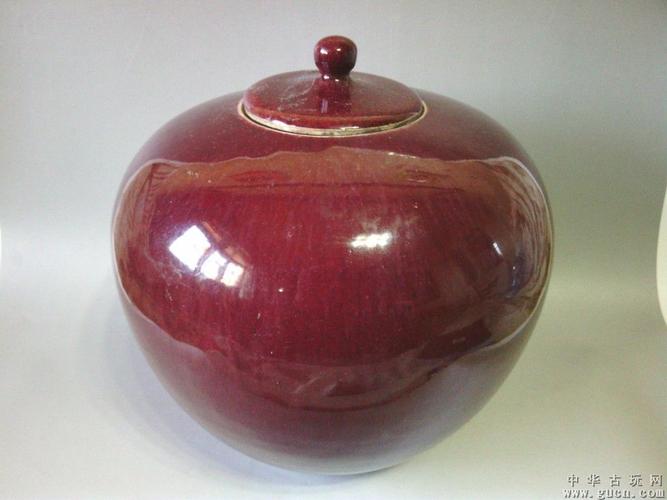 清中晚期红釉苹果盖尊