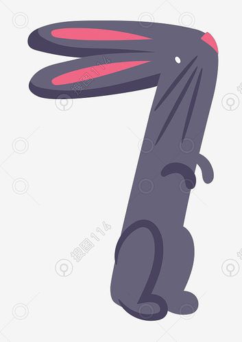 兔子卡通动物数字7