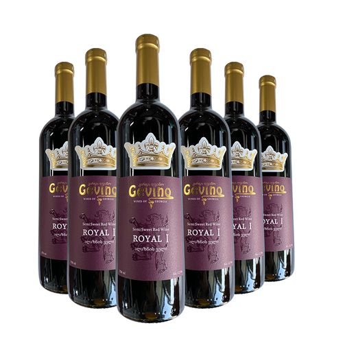 格鲁吉亚原瓶原装进口红酒韦诺皇家一号半甜葡萄酒750