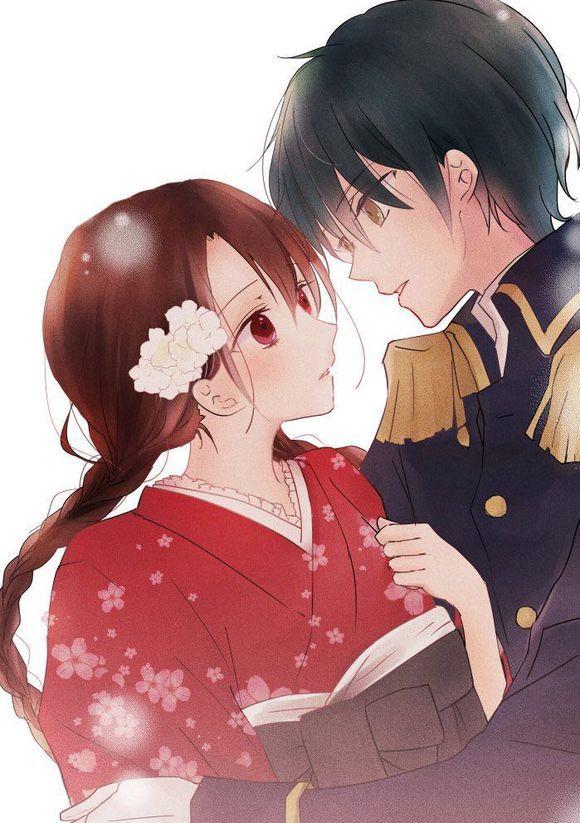 (:3_ヽ)_校园情侣动漫双人男女底图