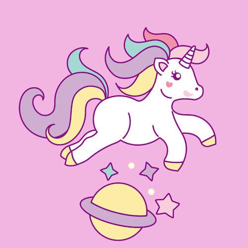 可爱独角兽头像简笔画