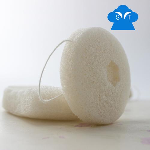 factory wholesale flat round snow white konjac sponge