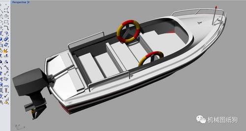 【海洋船舶】小型快艇设计图纸 rhino建模 3dm格式