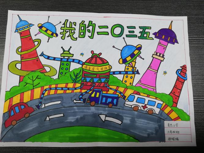 手中笔绘出美好未来 ——育杰小学六年四班"畅想我的2035"手抄报作品