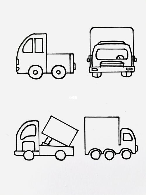 【简笔画】卡车01_简笔画_手帐_绘画_画个简笔画_文化_绘画