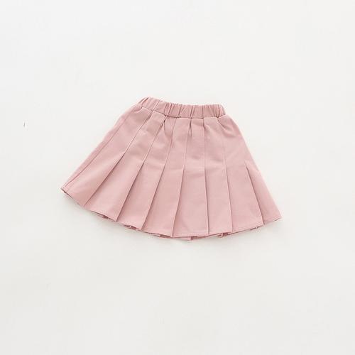 韩版秋季新款 女童学院风百褶裙网球裙半身短裙纯棉