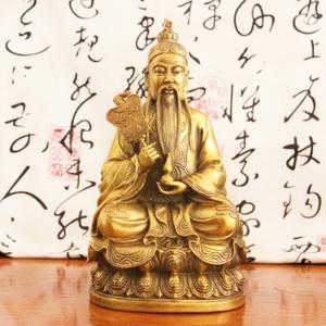 纯铜太上老君神像持葫芦道教三清祖师家居镇宅辟邪工艺品风水摆件