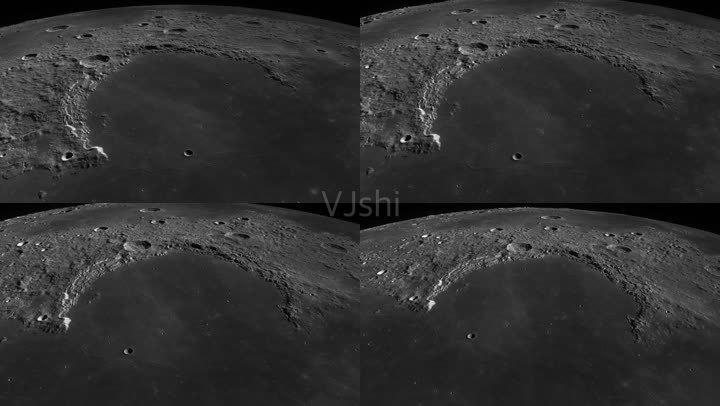 月球表面环形山地貌模拟视频素材