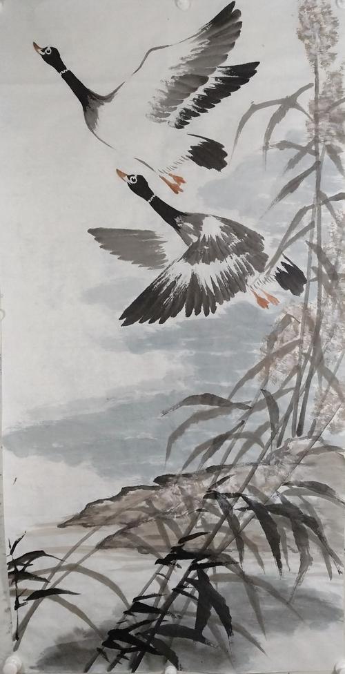 作品一  :    《大雁双飞》